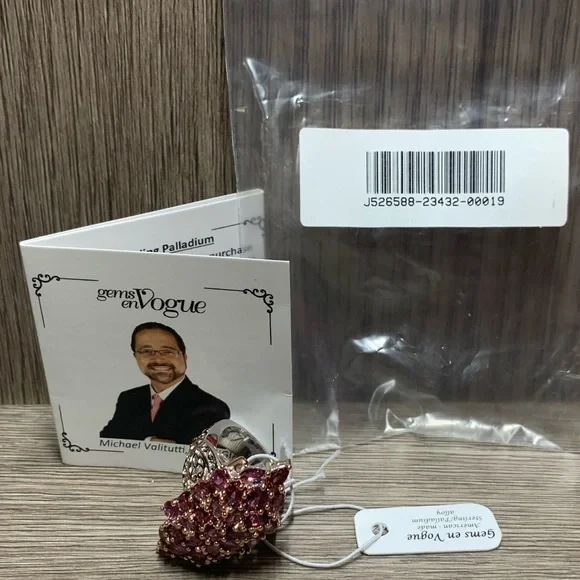 Gems En Vogue Michael Valitutti Rose Garnet Ring - Picture 4 of 8